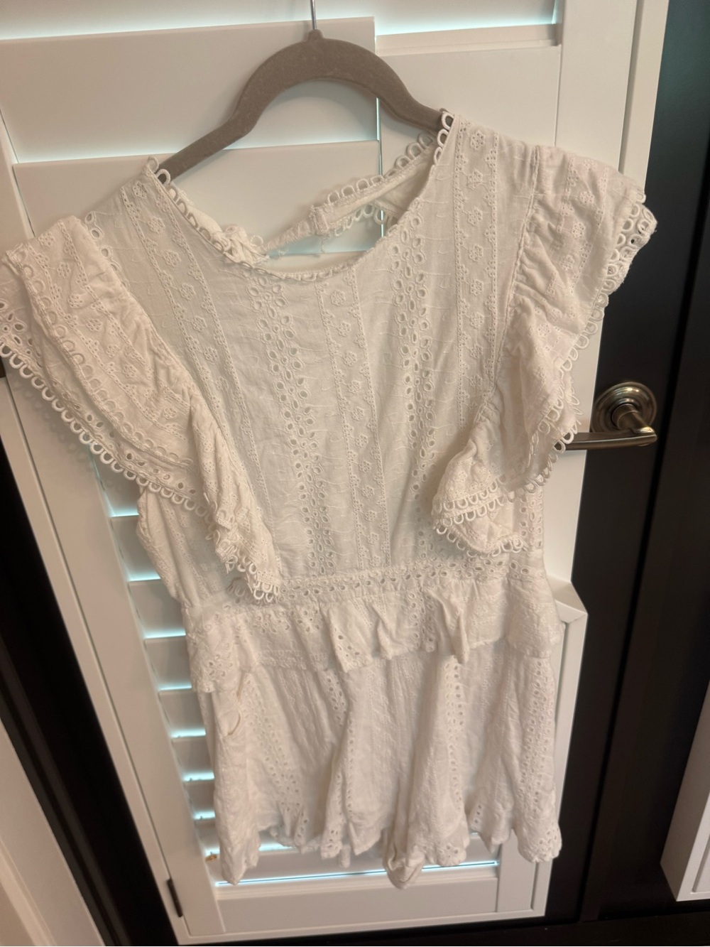 White Eyelet Ruffle romper